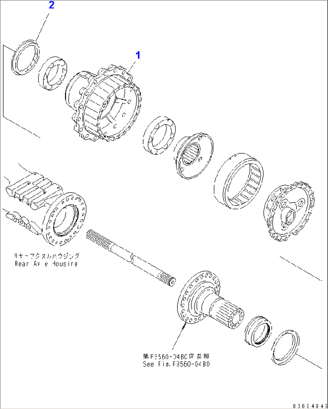 REAR AXLE (HUB) (SERVICE PARTS)