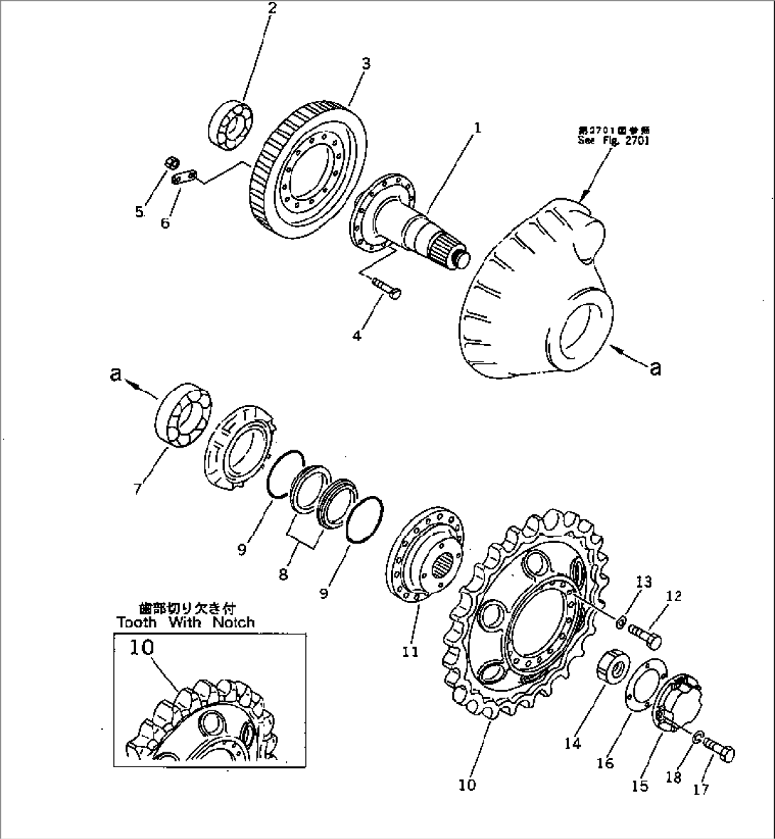 SPROCKET AND SHAFT