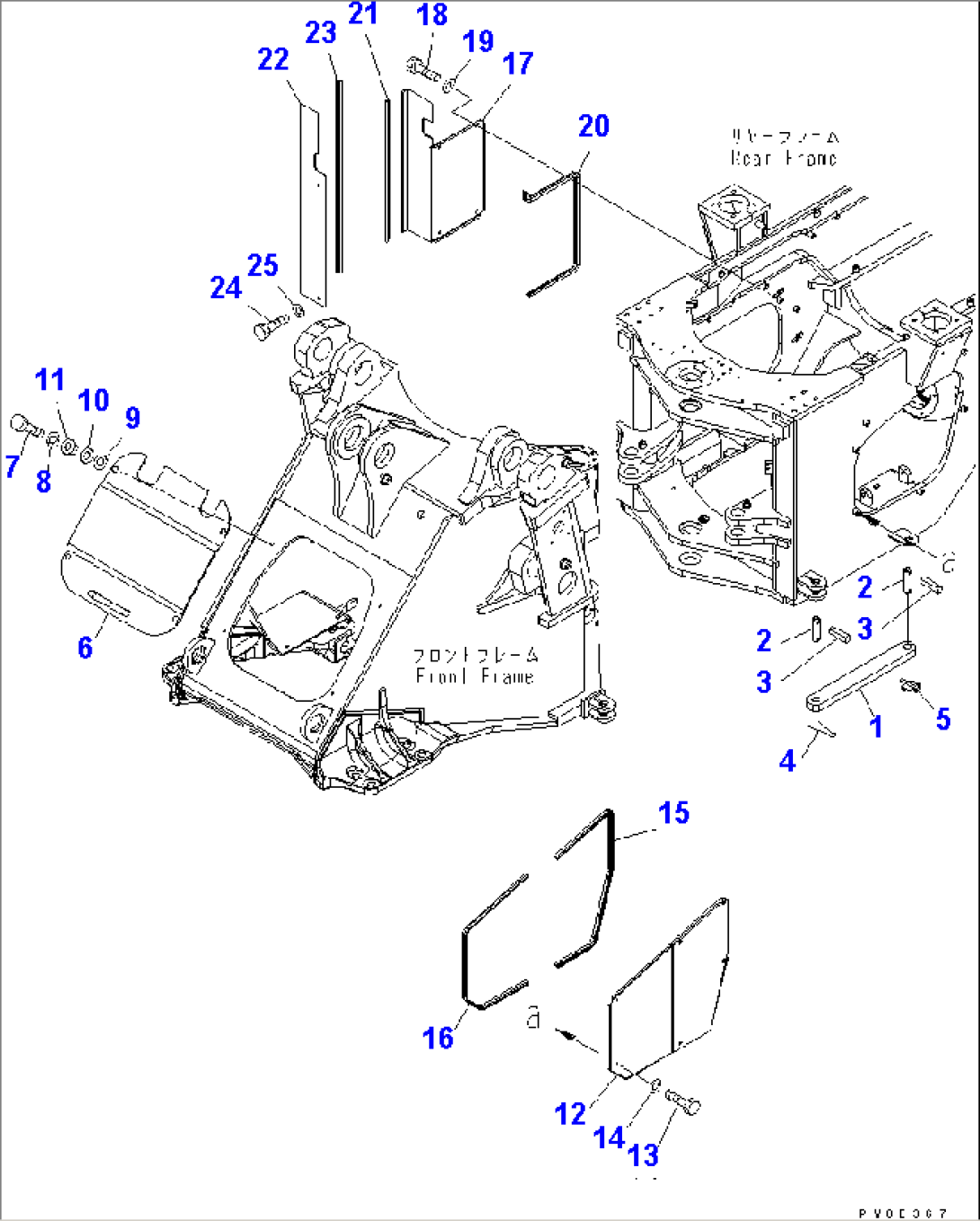 LOCK AND COVER (WITH 3-SPOOL CONTROL VALVE) (EXCEPT JAPAN)