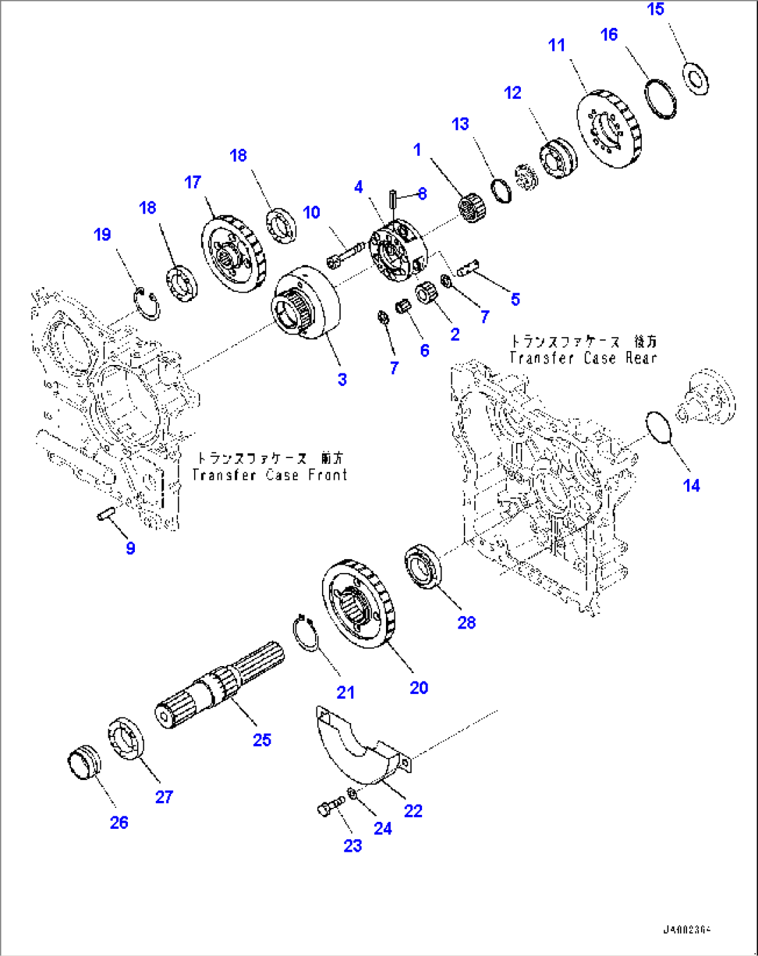Transfer, Shaft Bearing and Gear (#80001-)