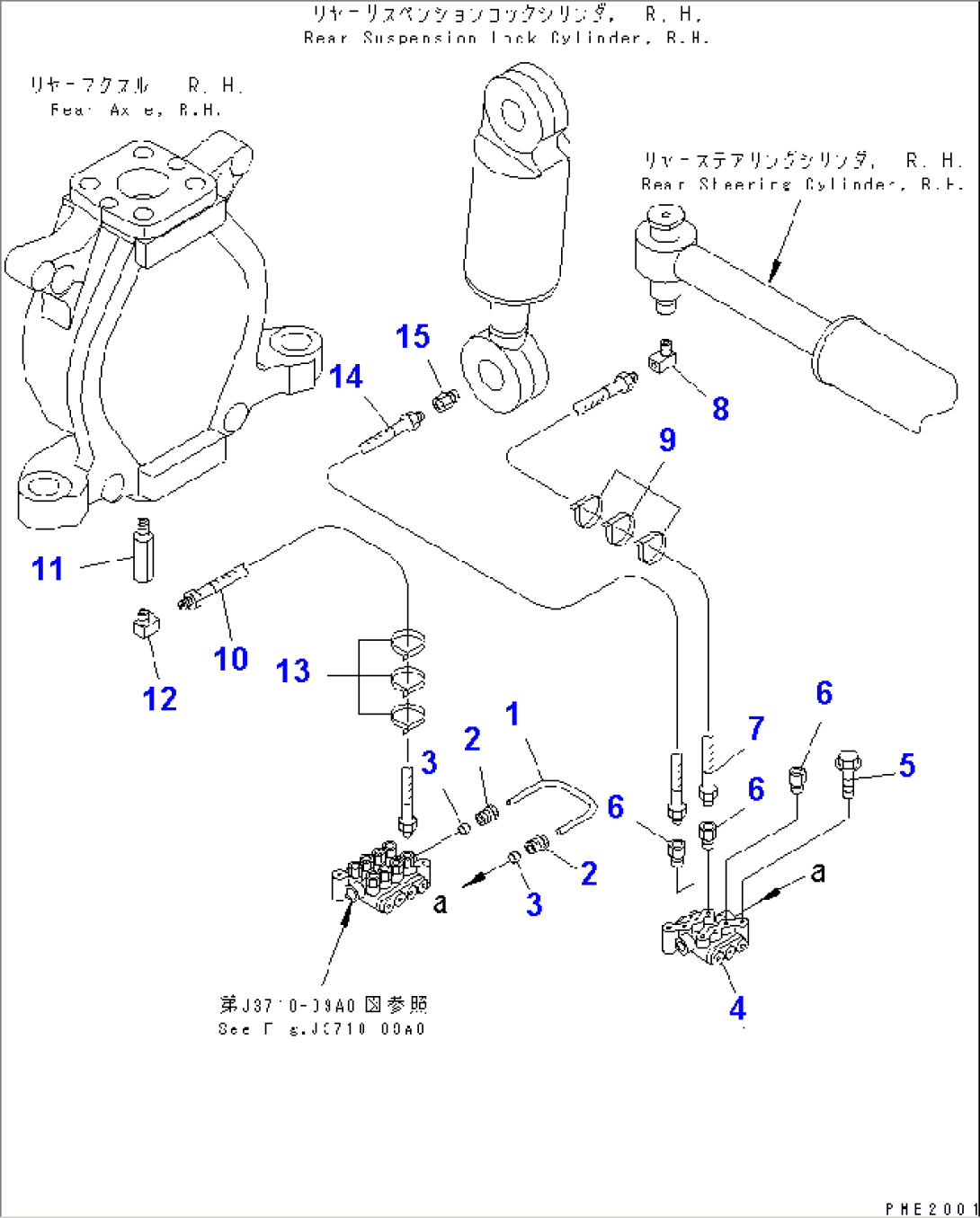 LUBRICATION PIPING (GREASE REAR PIPING¤ R.H.) (3/3)(#53001-53085)