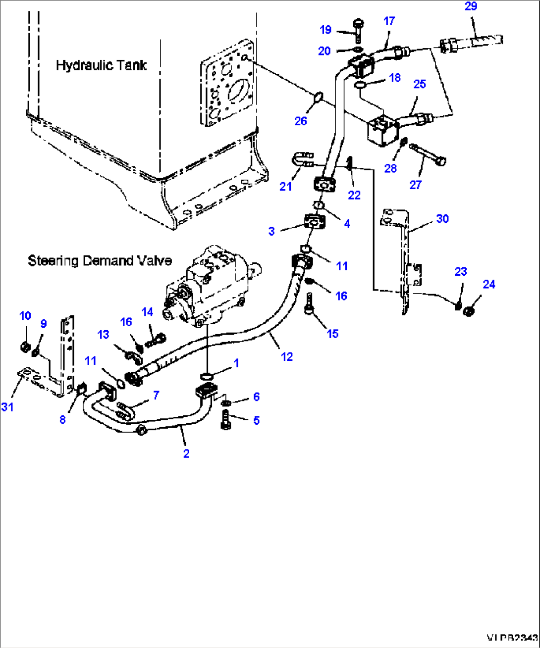H4200-08A1 HYDRAULIC PIPING STEERING DEMAND VALVE COOLING LINE - ECSS