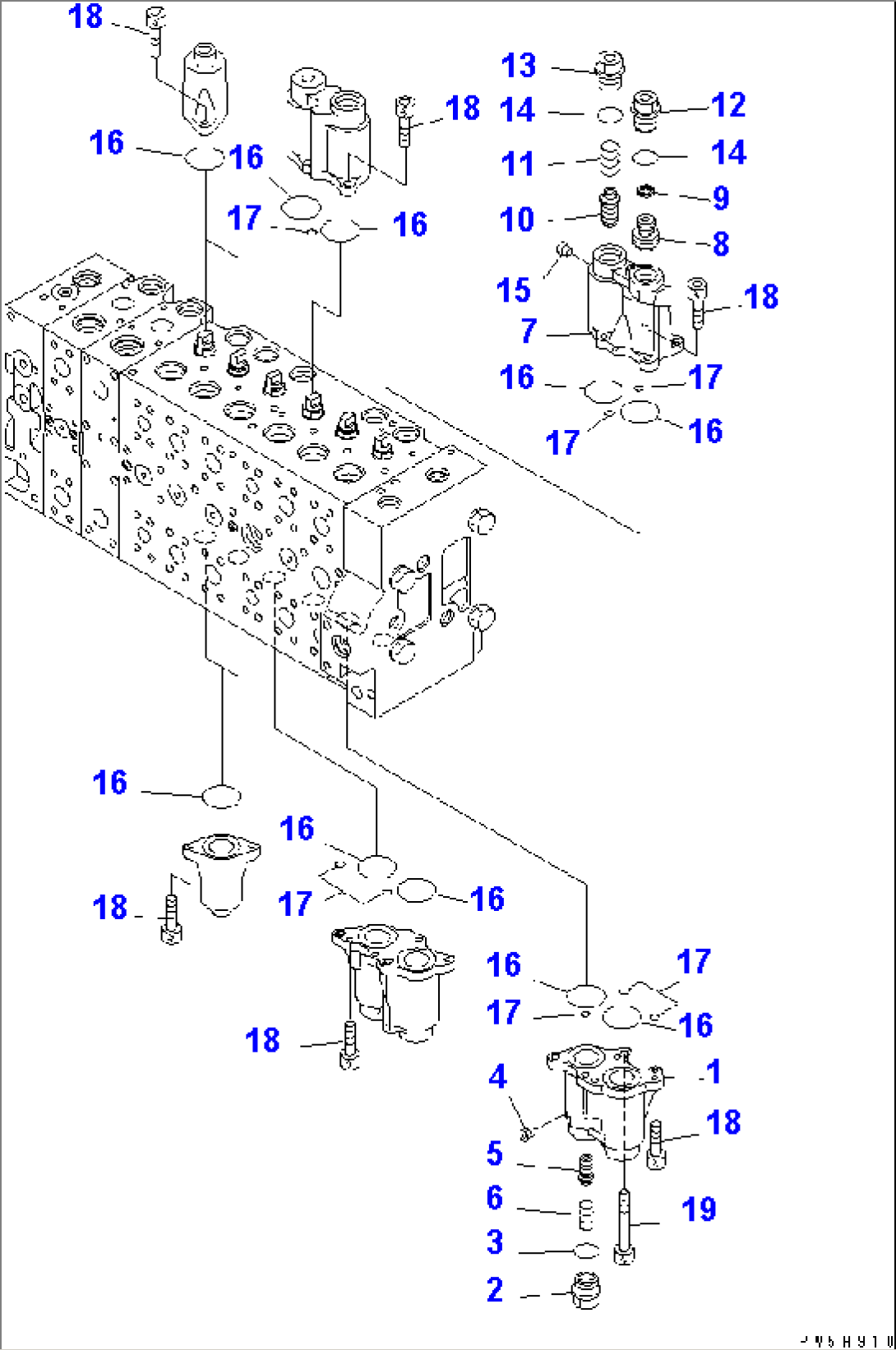 MAIN VALVE (1-ACTUATOR) (3/23) (FOR LOADER)