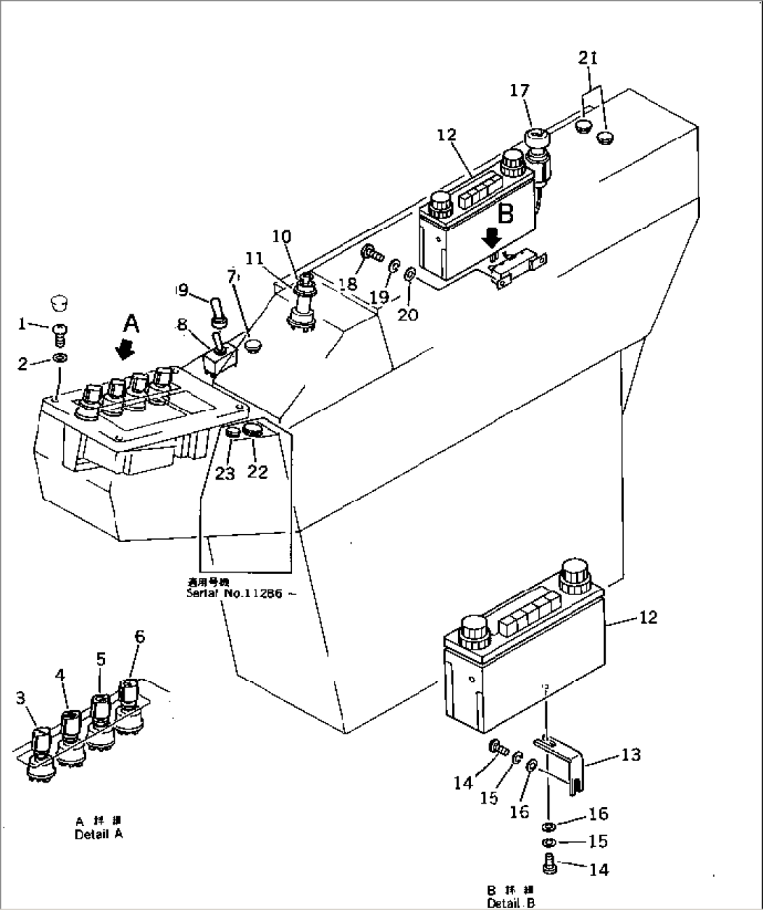 INSTRUMENT PANEL (1/2) (DIGITAL) (F/W.C) (W/O AUTO DECELERATION¤ SWING MECHANICAL BRAKE¤ 2-STAGE)