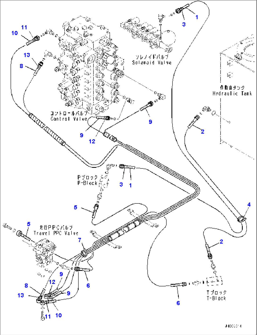 Cab, Floor, PPC Piping for Travel Valve (#80163-)