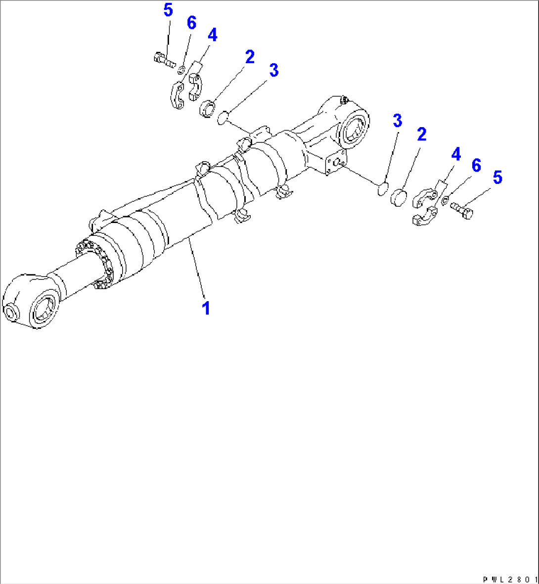 ARM (2.9M) (BUCKET CYLINDER) (1 ACTUATOR) (VIOLET BLUE COLOR)