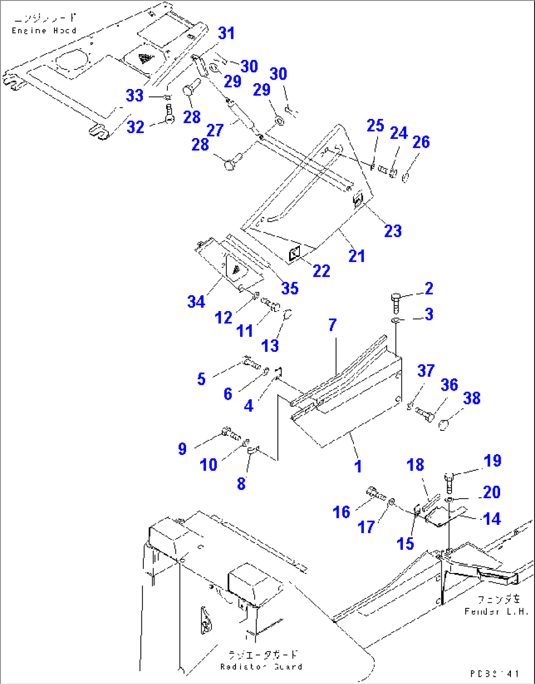 SIDE COVER¤ L.H. (WITHOUT AIR CONDITIONER) (CLOSED TYPE) (PRE HEATER)