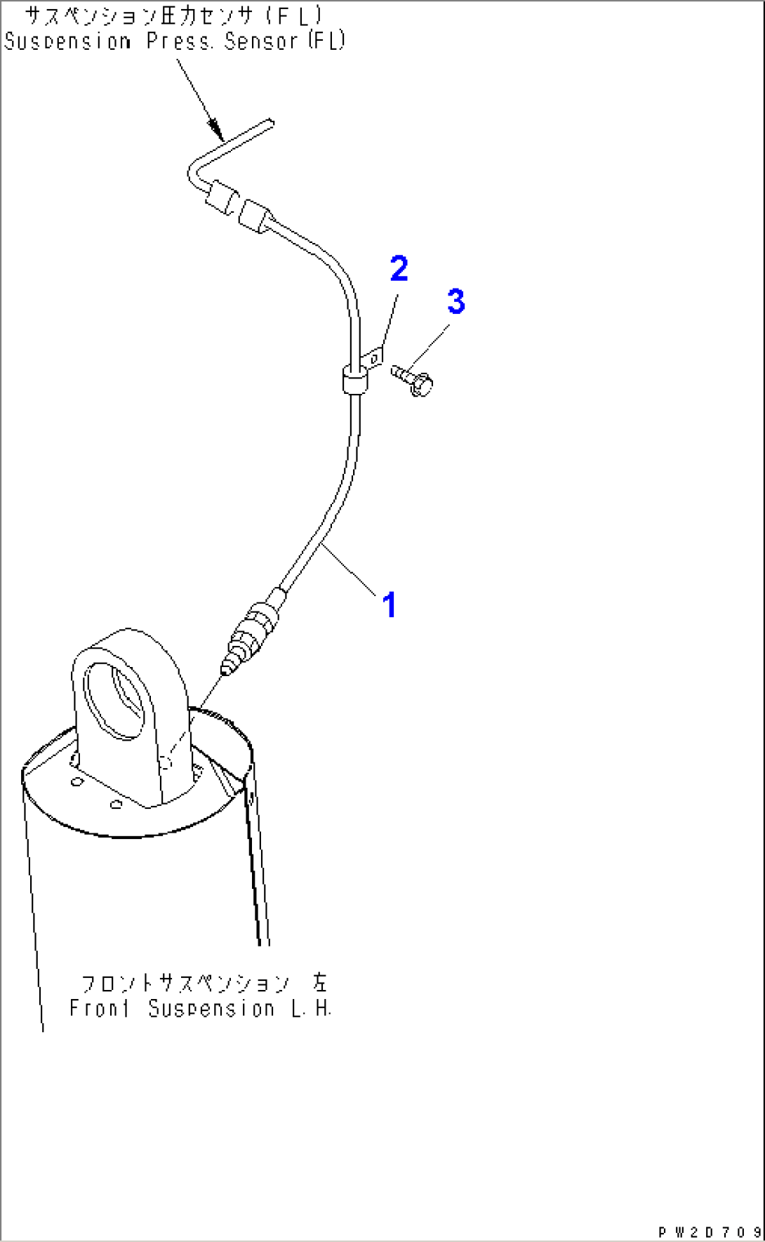 FRONT AXLE (L.H.) (SUSPENSION PRESSURE SENSOR)