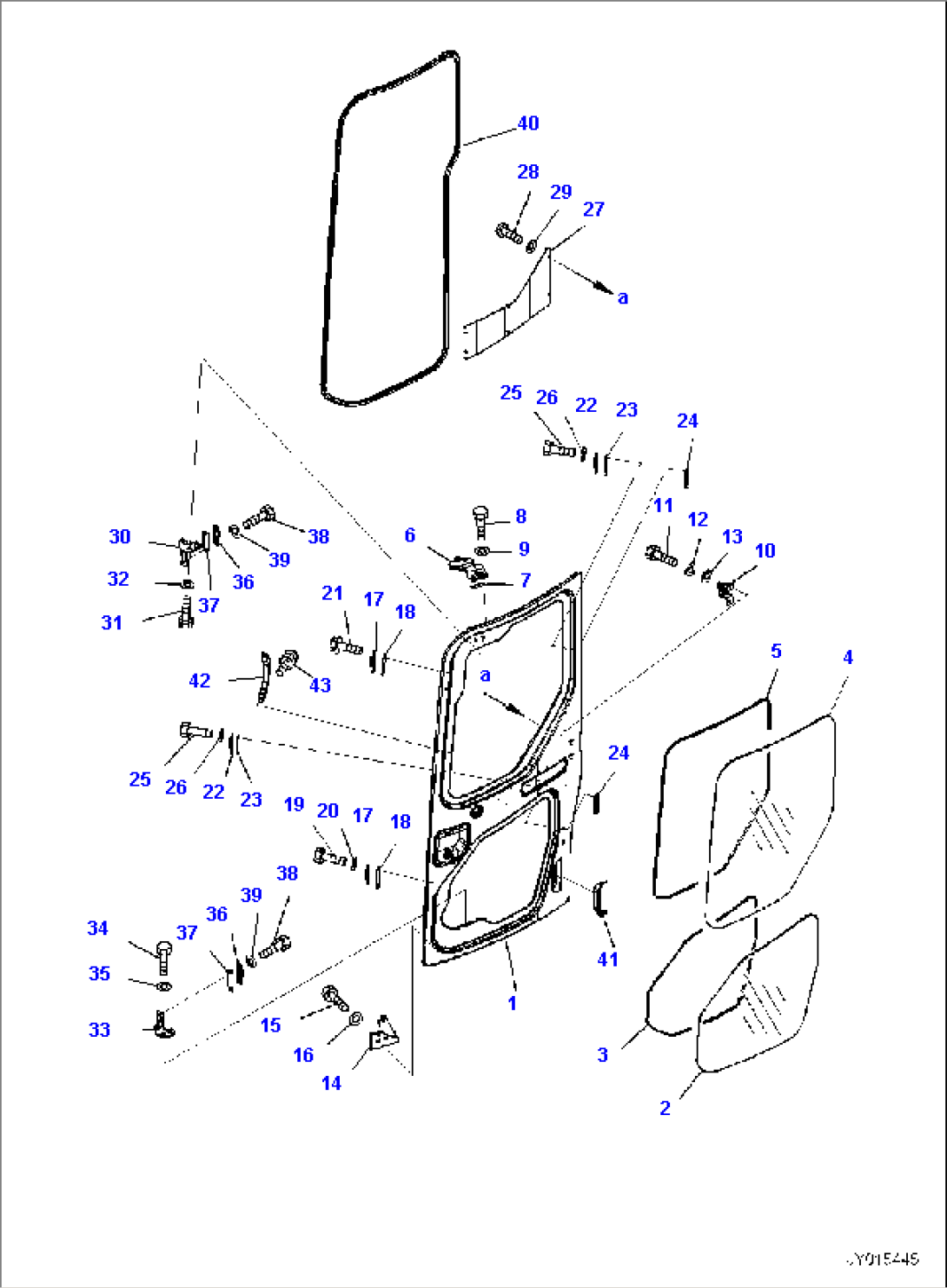 CAB, WITH PROPORTIONAL CONTROL LEVER, 2-ATTACHMENT, DOOR