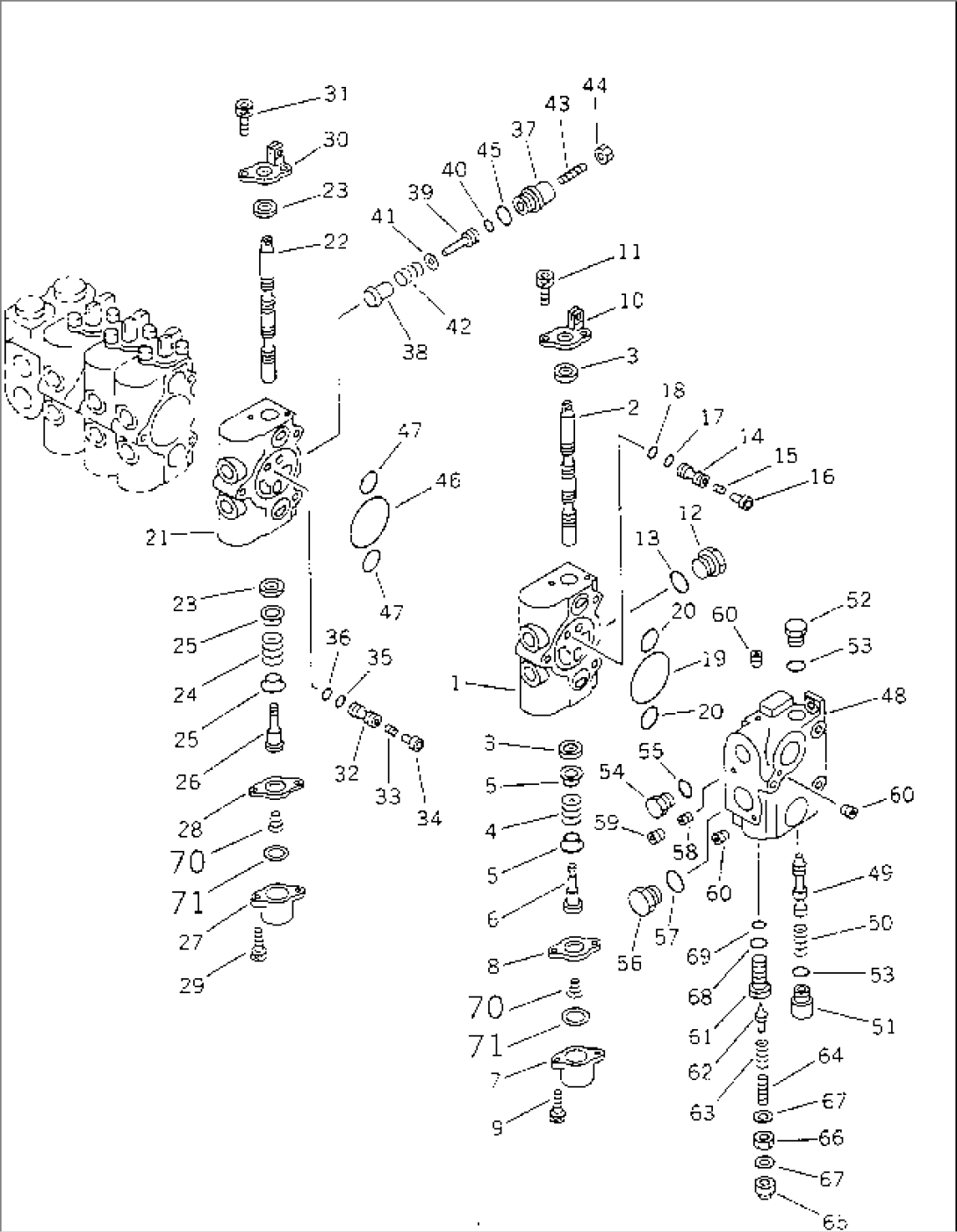 HYDRAULIC CONTROL VALVE L.H. (5-SPOOL) (1/2)