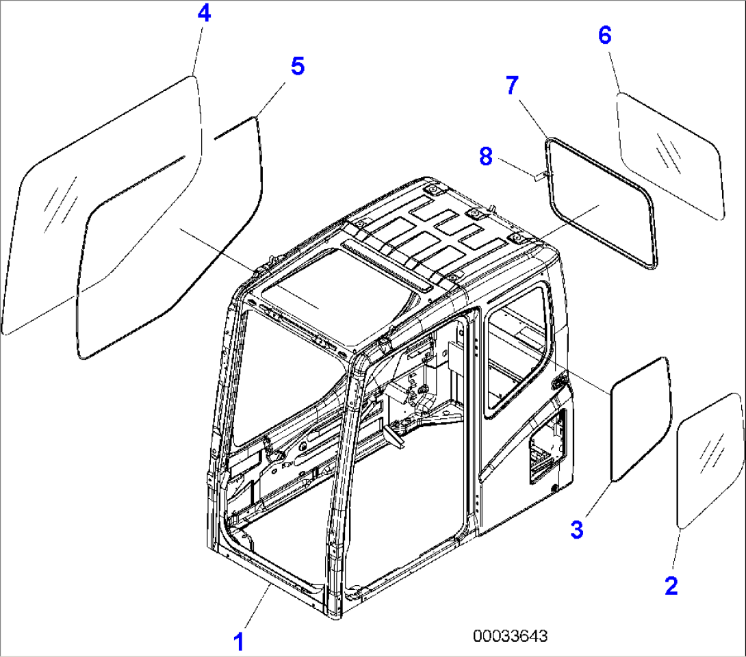 OPERATOR´S CAB (SIDE AND REAR WINDOWS)