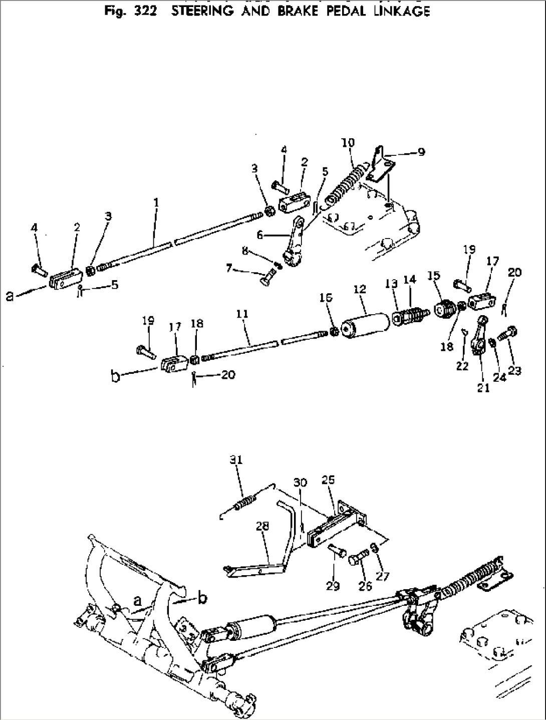STEERING AND BRAKE PEDAL LINKAGE