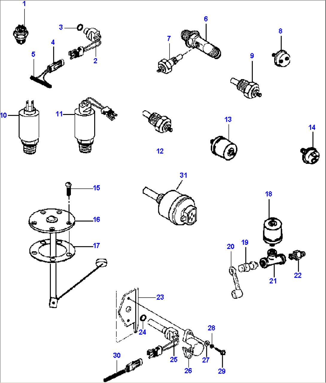 FIG. E5230-01A0 SENDING UNITS - S/N 202843 AND DOWN