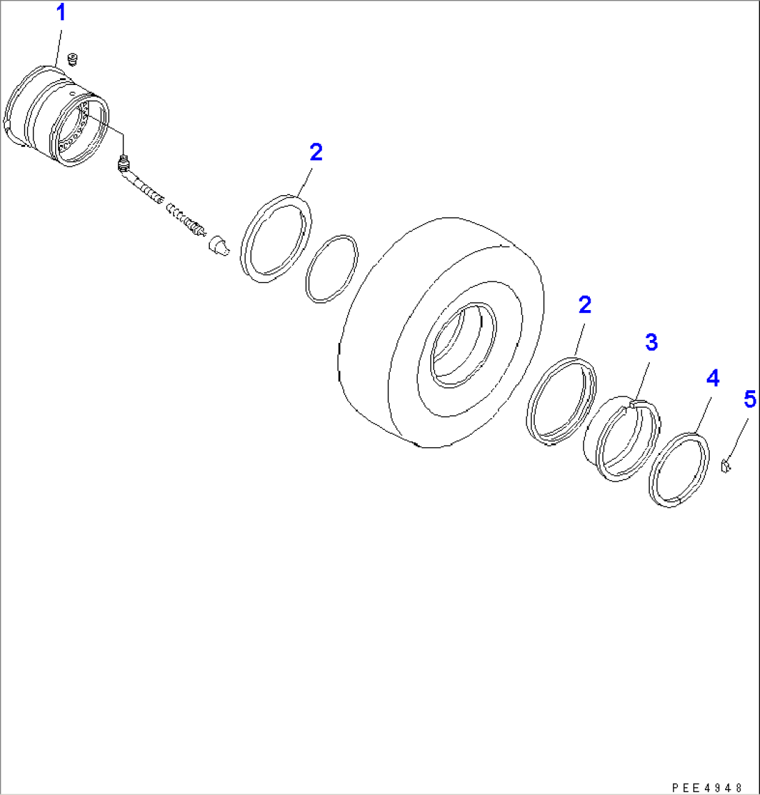 RIM (FOR 23.5-25 TUBELESS TIRE)(#85001-)