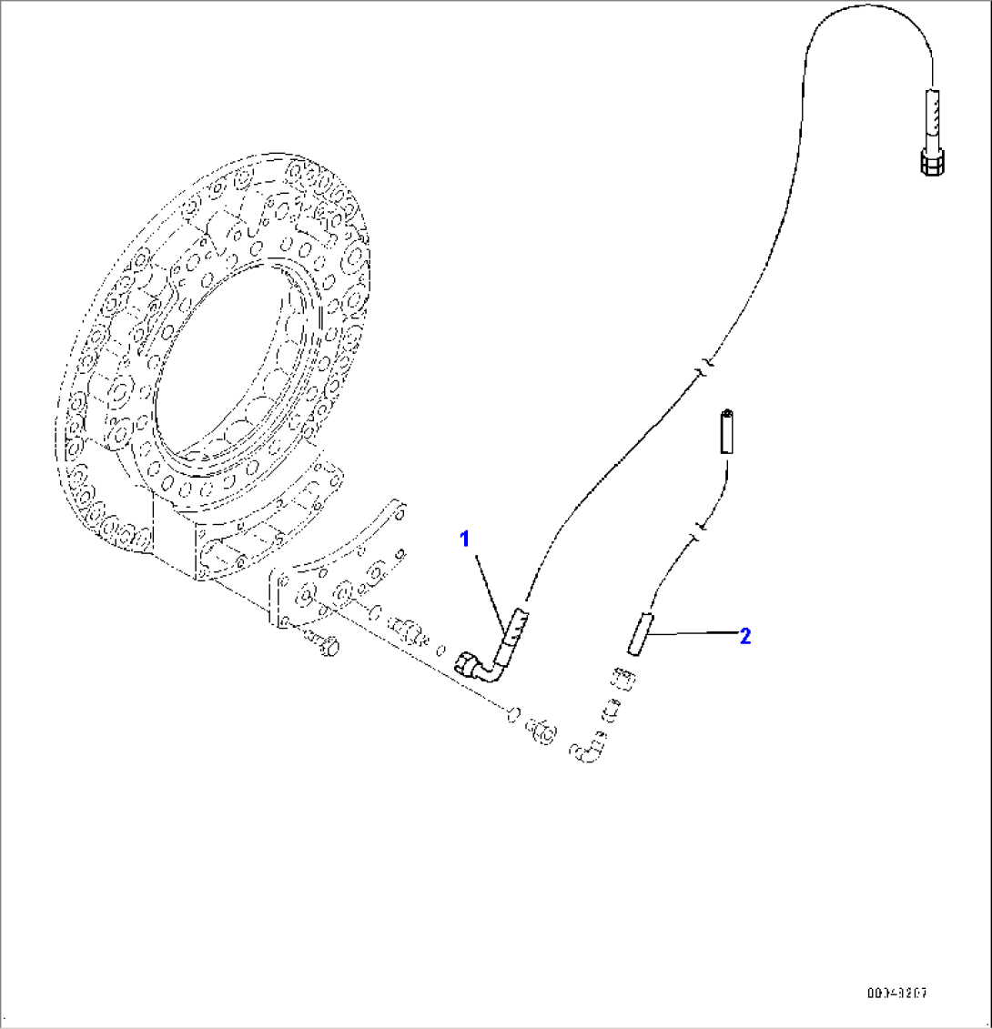 Front Final Drive and Brake, Piping, R.H. (#2633-)