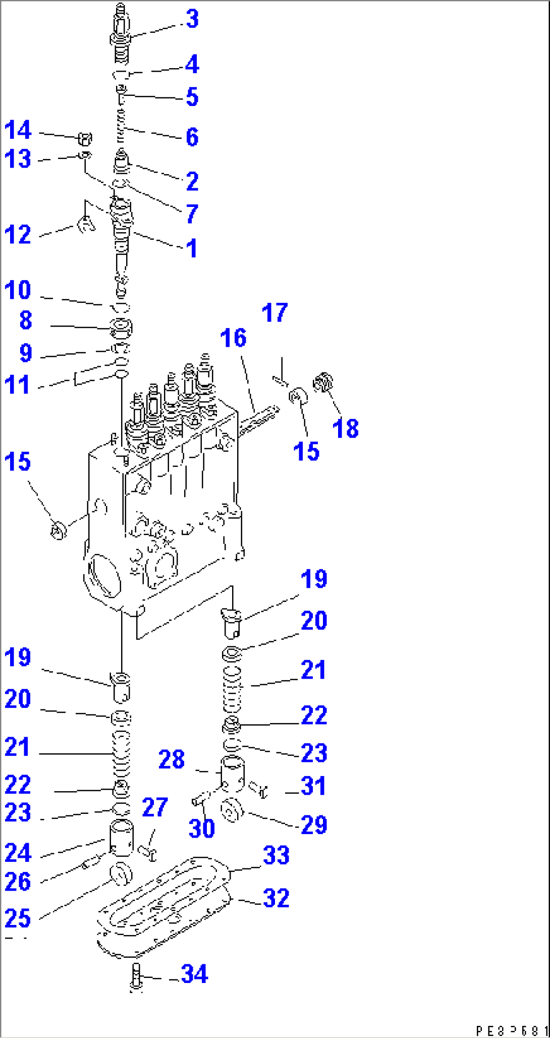 FUEL INJECTION PUMP (PUMP) (2/2) (INNER PARTS) (FOR LEIGHTON)(#17220-)
