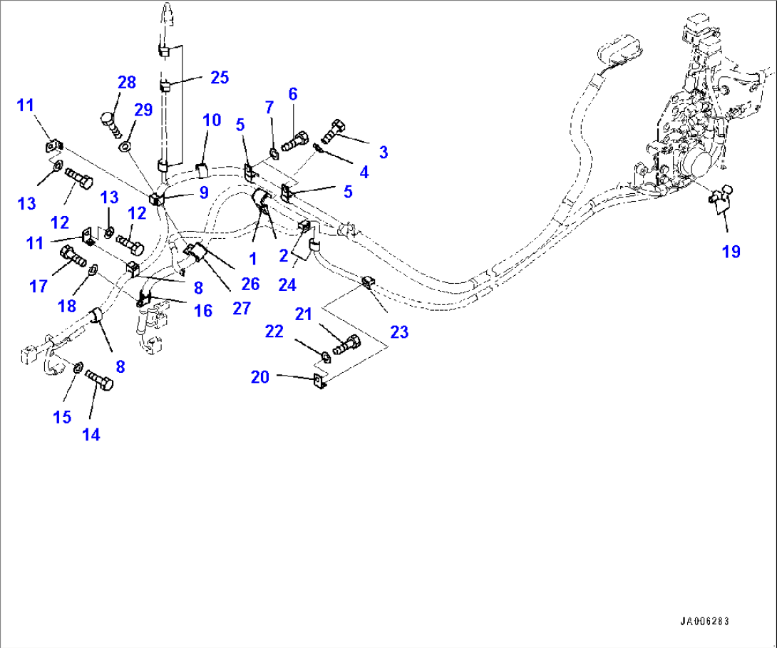 Electric Wiring Harness, Wiring Harness Mounting (#1001-)