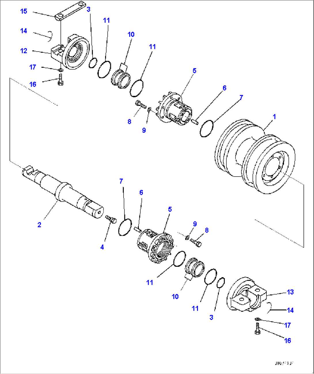 Track Frame, Track Roller Double Flange, L.H. (#1006-)