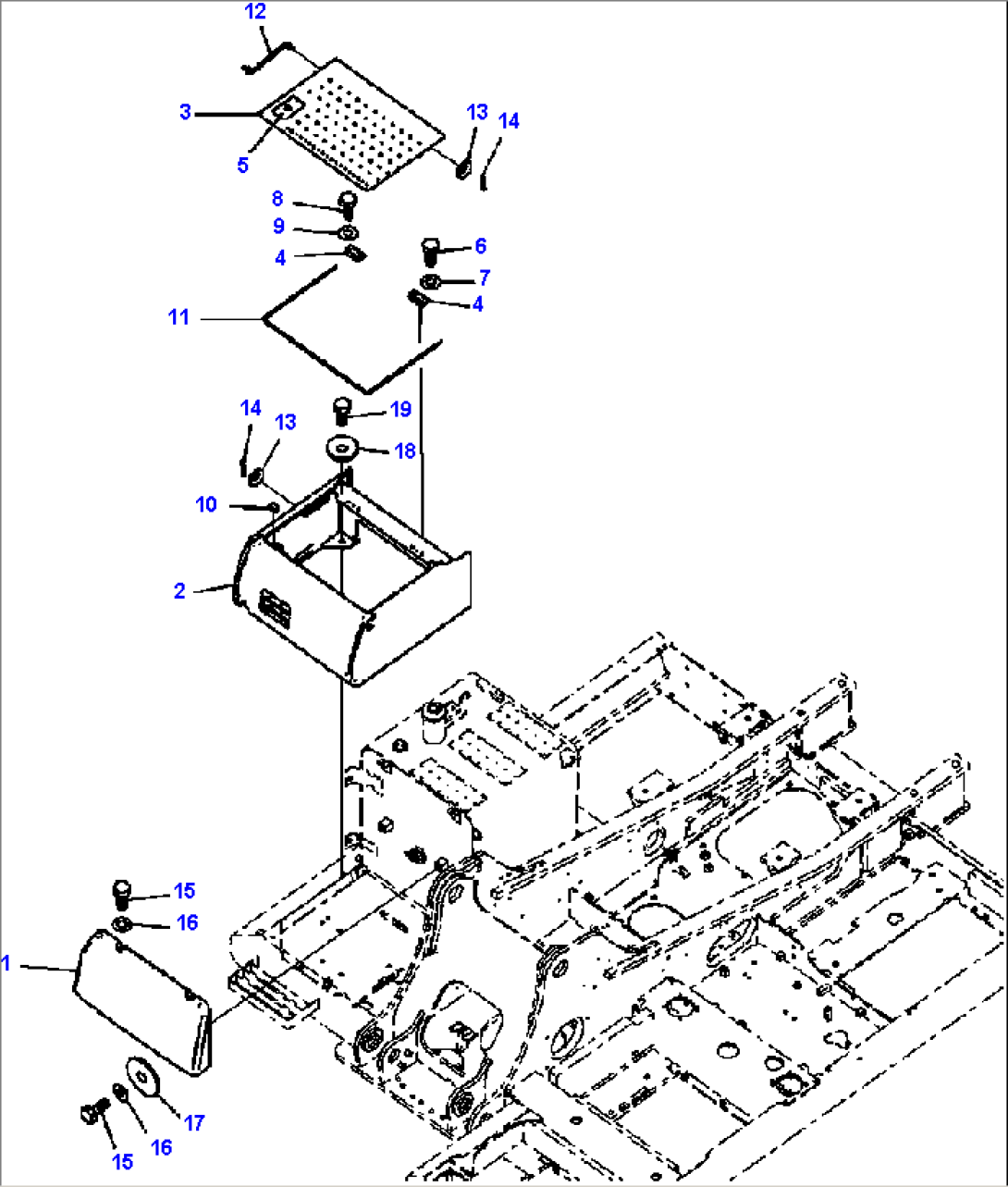 M1220-01A0 FRAME MACHINE CAB (BATTERY BOX) (S/N A88001-A88565 )