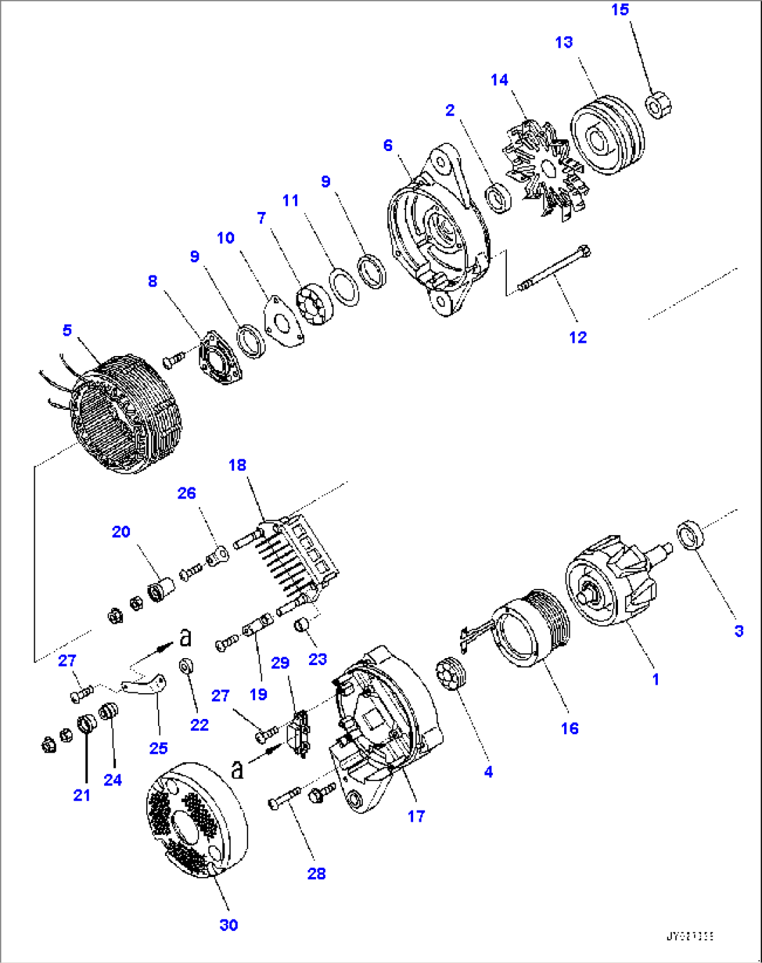 Alternator, Inner Parts (#540066-)
