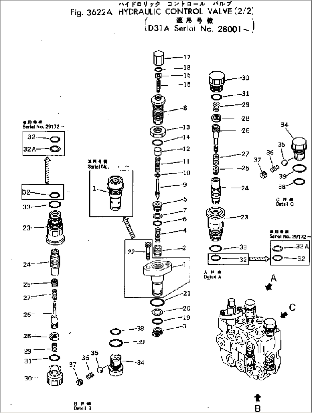 HYDRAULIC CONTROL VALVE (2/2)(#28001-)