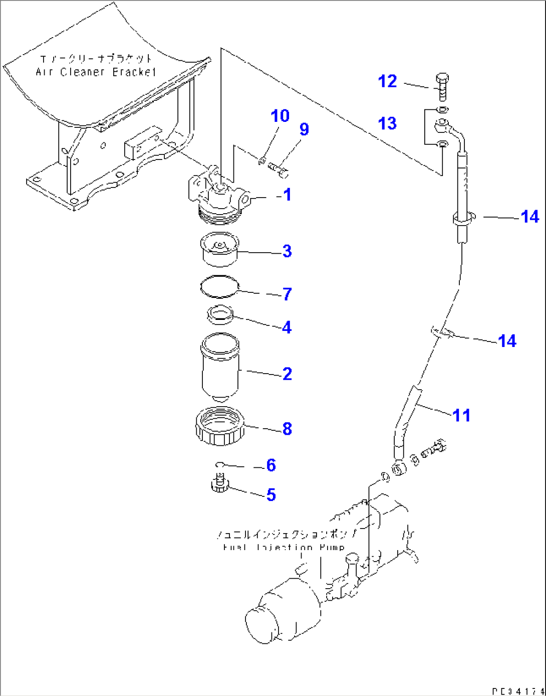 WATER SEPARATOR AND MOUNTING (WITH TURBOCHARGER)(#30845-)