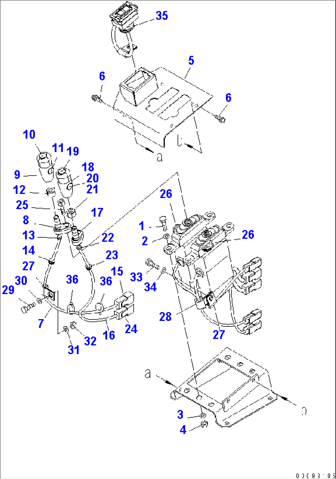 LOADER CONTROL (LEVER MOUNTING PARTS) (WITH FNR SWITCH)(#55001-)