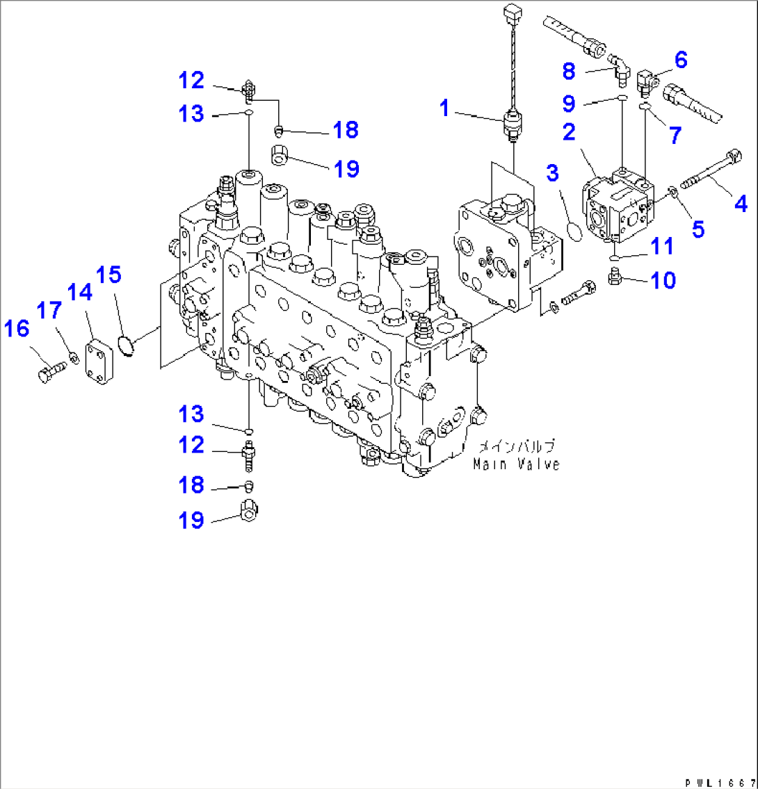 MAIN VALVE (SENSOR) (1 ACTUATOR) (ATTACHMENT LINE LESS)(#12001-)