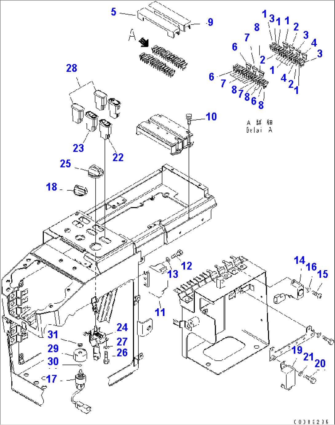 LOADER CONTROL (ELECTRICAL PARTS) (FOR MULTI FUNCTION MONO LEVER)(#75001-)