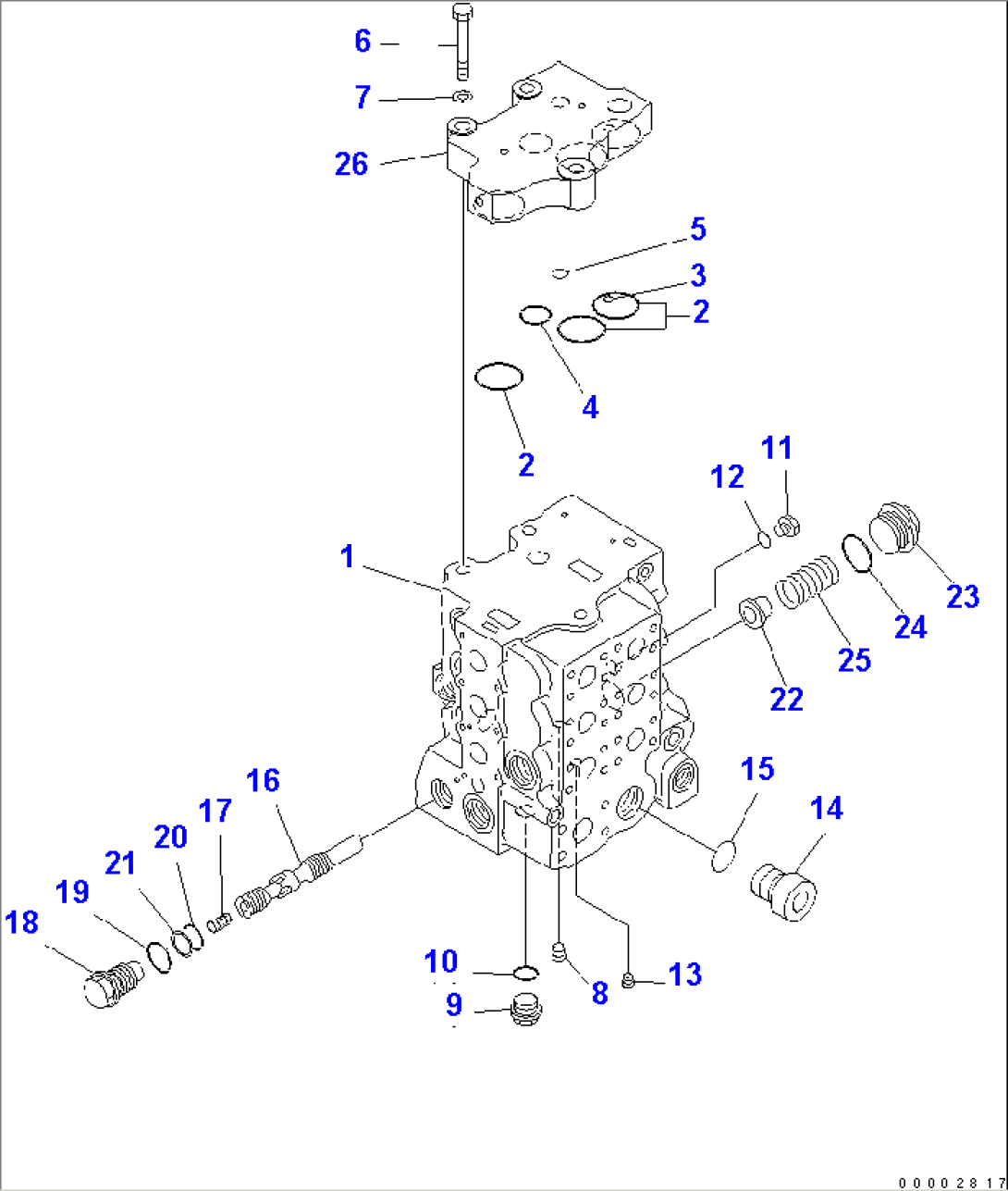 CONTROL VALVE (3-SPOOL) (1/7)(#11001-)
