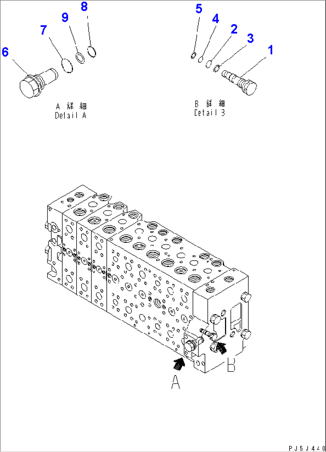 MAIN VALVE (9-SPOOL) (11/22) (FOR 2-PIECE BOOM)