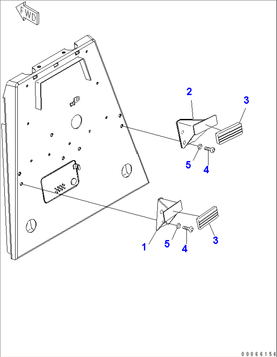 HIGH MOUNT FOOT REST (FOR WITHOUT CAB)(#11001-)