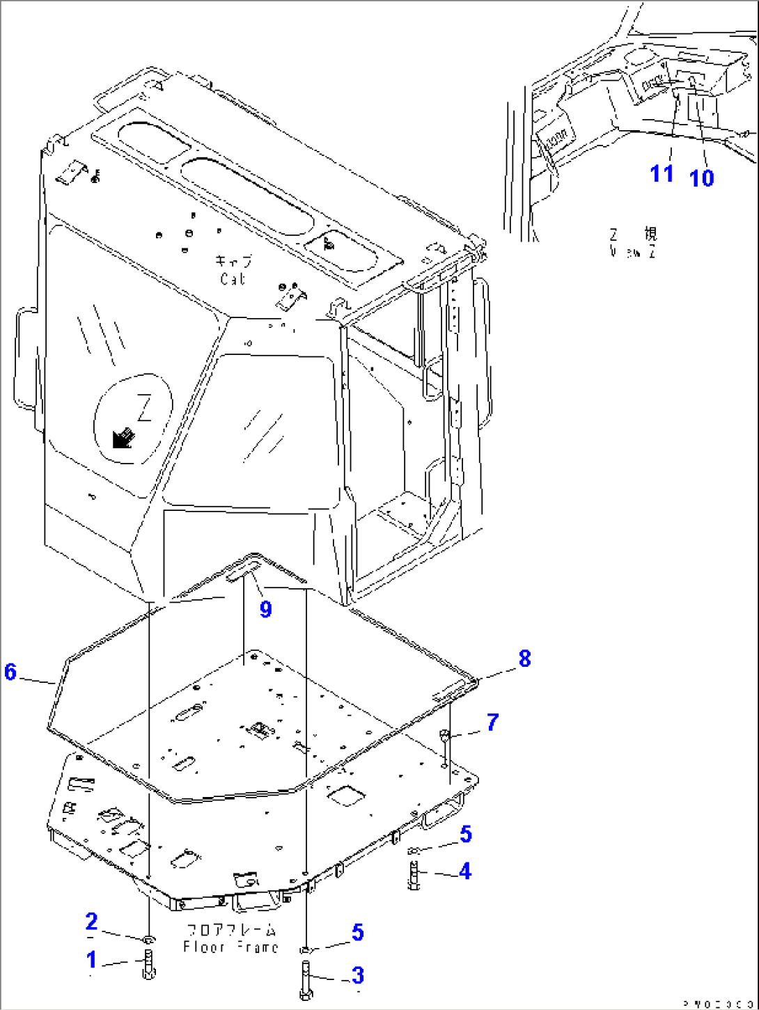 2-PERSONS CAB (MOUTING PARTS) WINDOW)