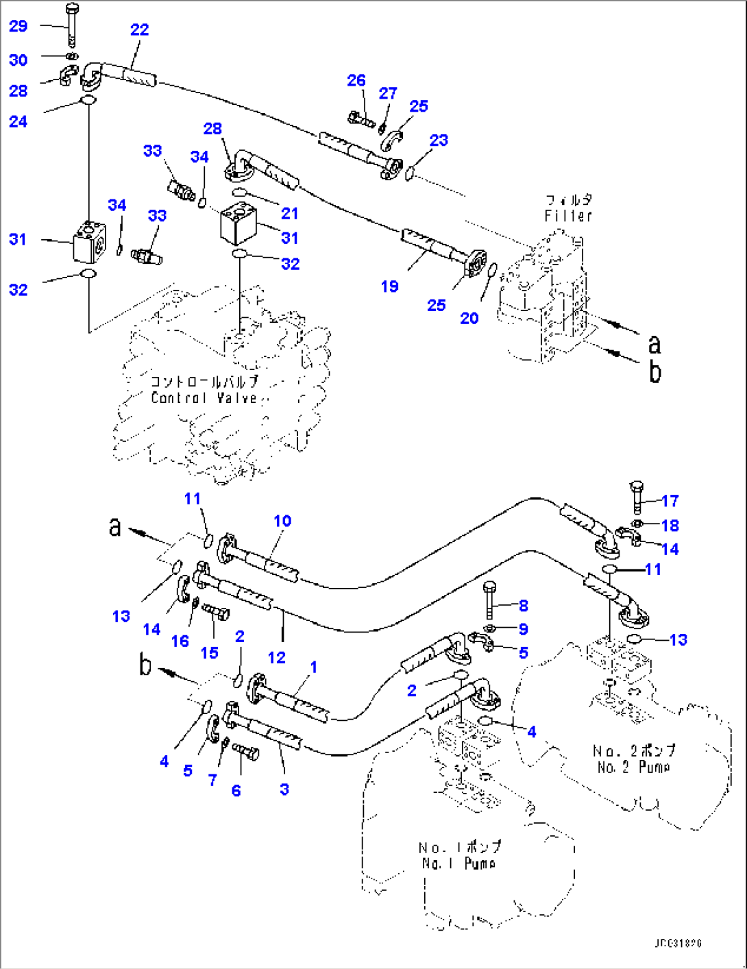 Delivery Piping, Hose and Block (#65001-)