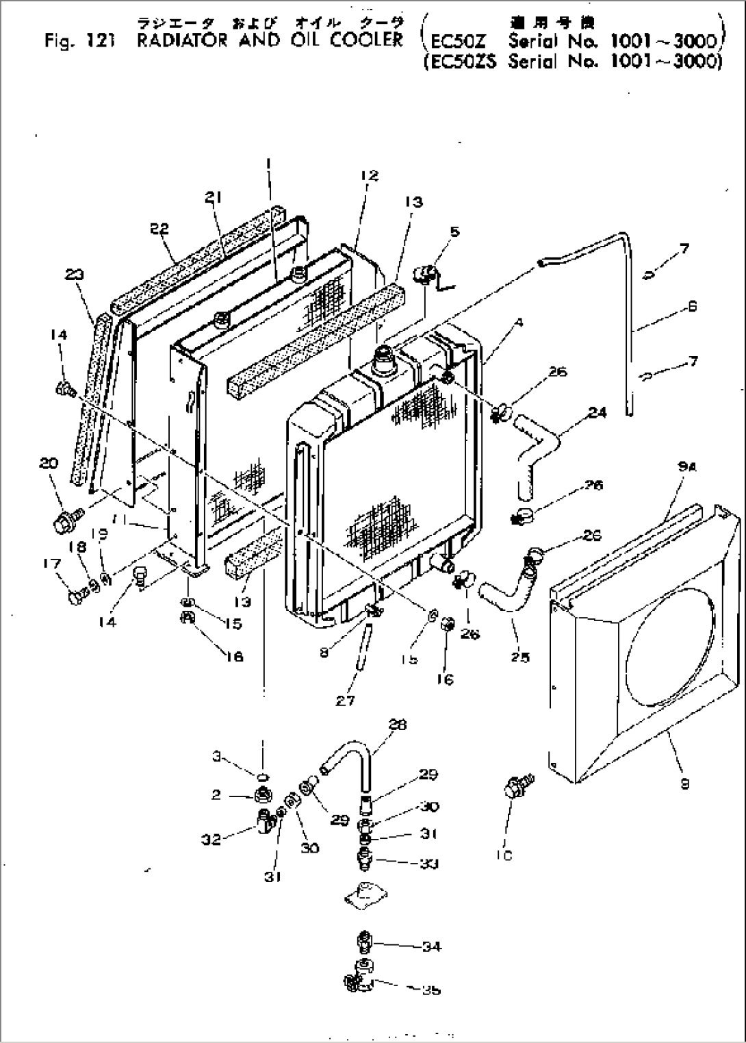 RADIATOR AND OIL COOLER(#1001-3000)