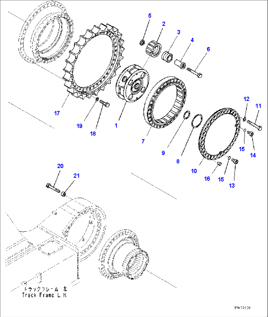 Track Frame, Final Drive L.H. (3/3) (#35201-)
