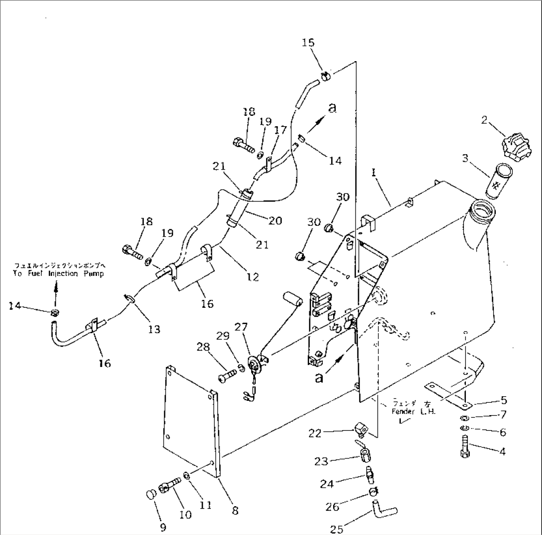 FUEL TANK AND PIPING (WITH ROPS CAB)