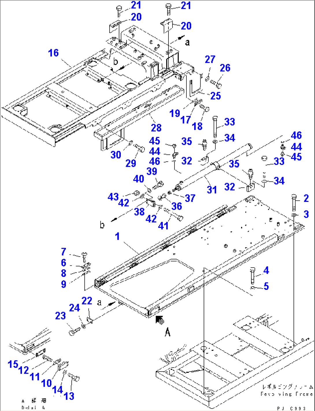 REVOLVING FRAME (BASE AND SLIDE FRAME) (FOR SLIDE CAB)(#10201-)