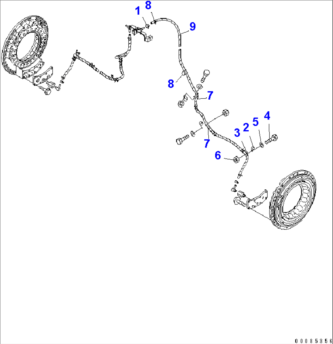 CENTER BRAKE PIPING (SALVAGE) (L.H.)(#2093-)