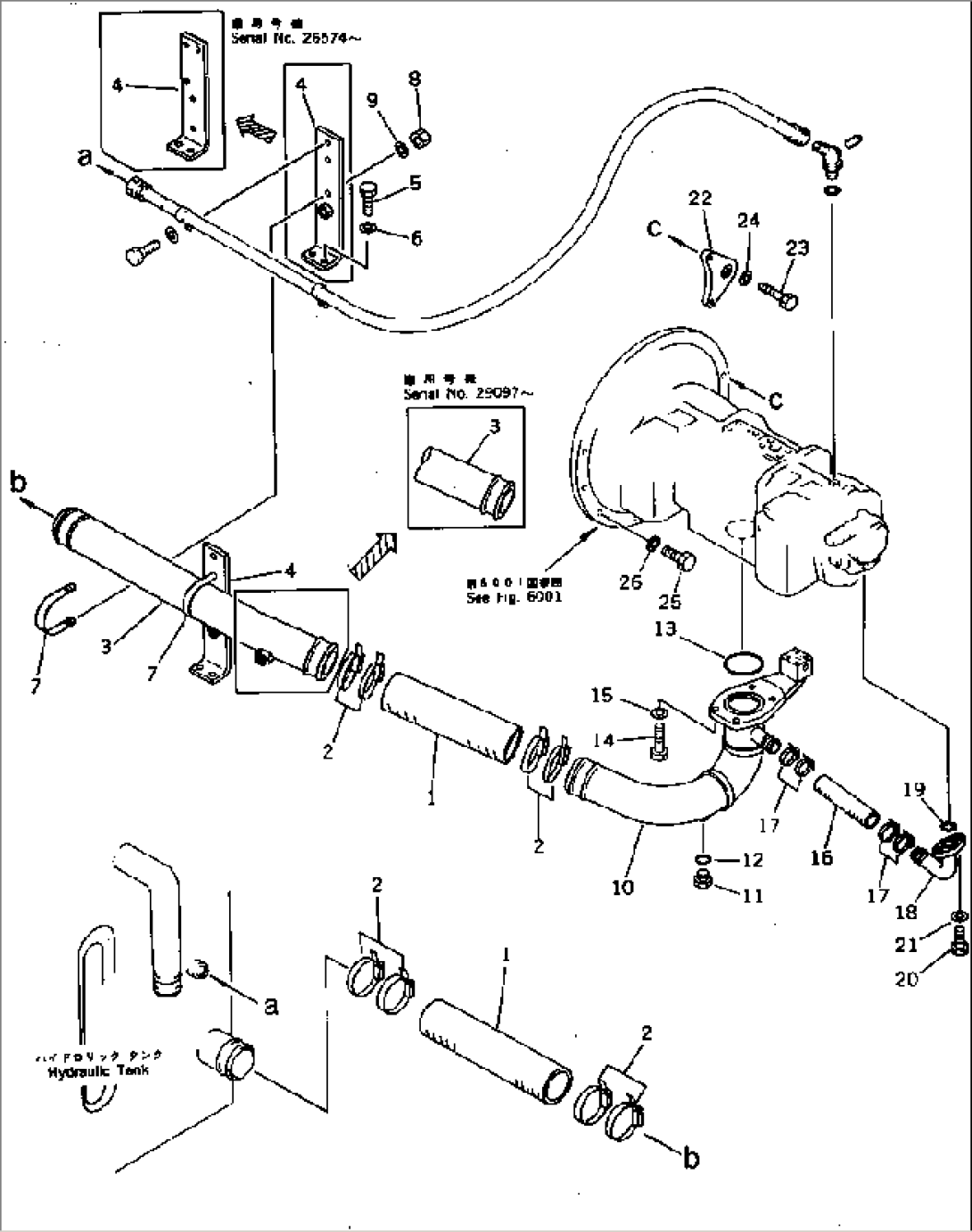 HYDRAULIC PIPING (TANK TO PUMP)(#20001-23623)
