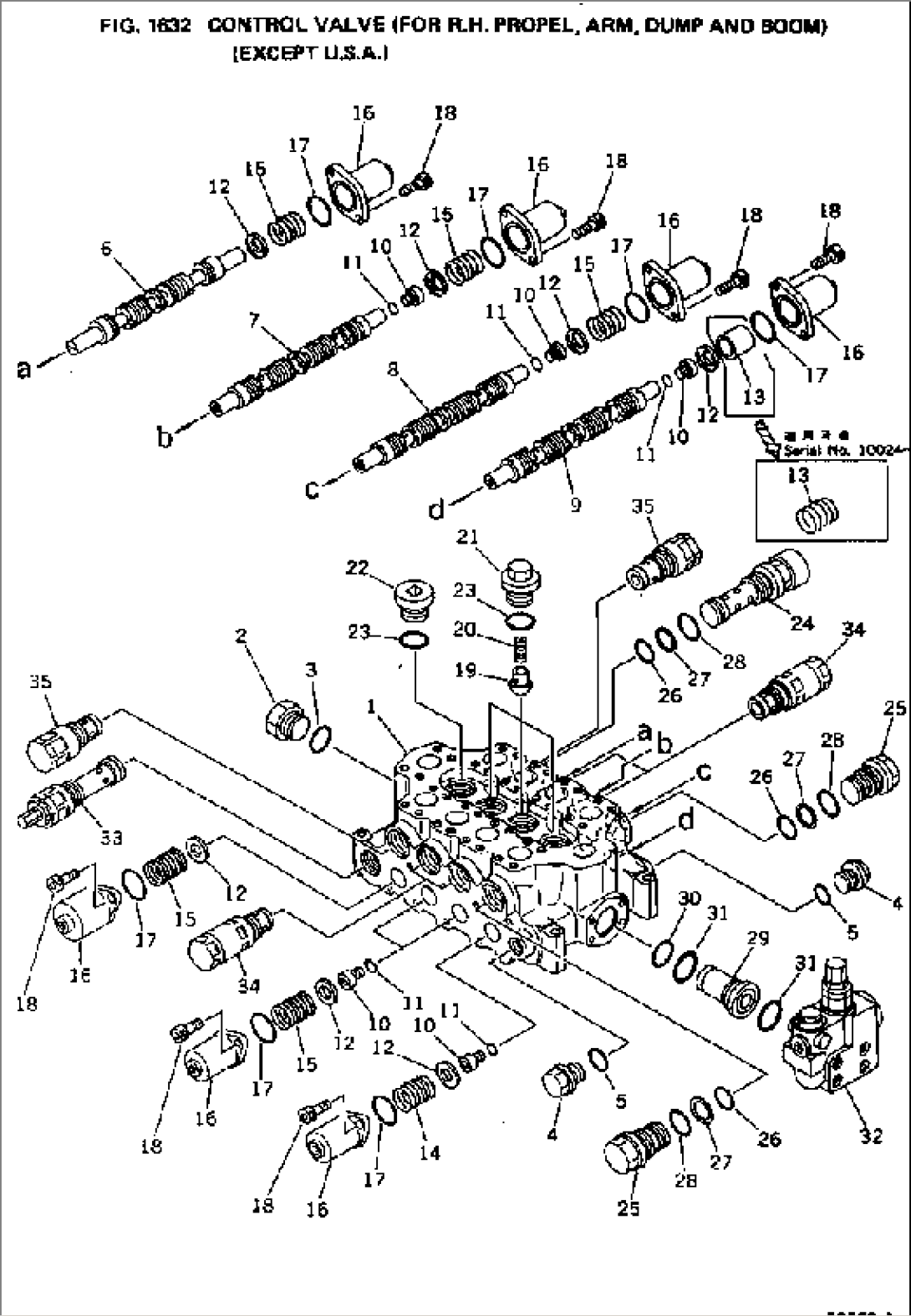 CONTROL VALVE (FOR R.H. TRAVEL¤ARM¤DUMP AND BOOM)(EXCEPT USA