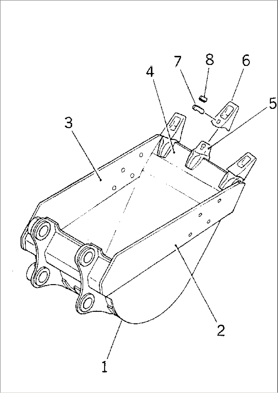 BUCKET¤ 0.72M3 (CECE 0.65M3)¤ 900MM (VERTICAL PIN TYPE) (100 HOURS LBRICATING)