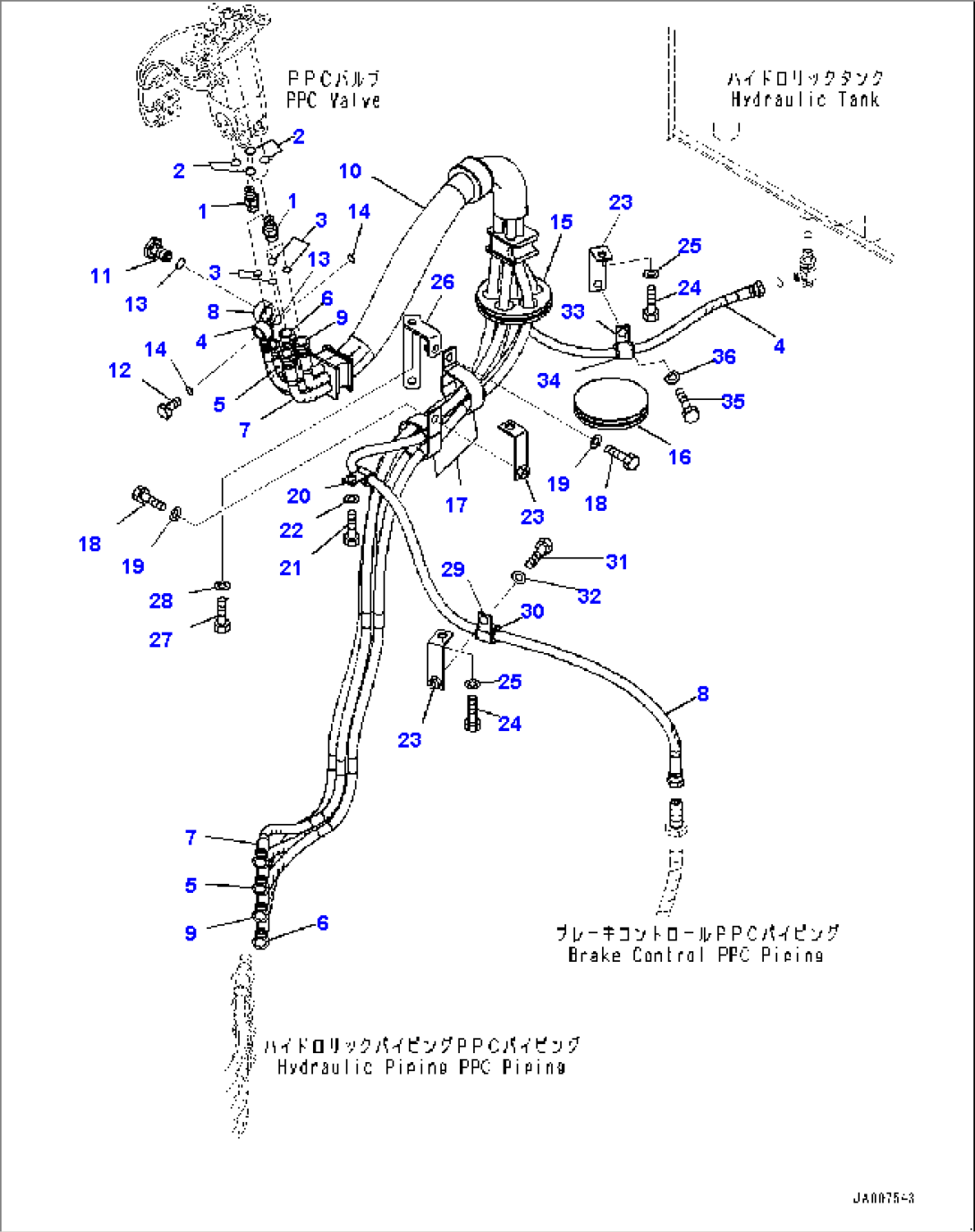 Loader Control Unit, PPC Piping (1/2) (#90047-)