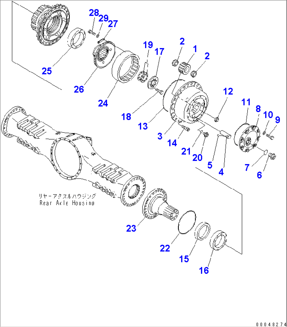 REAR AXLE (FINAL DRIVE) (L.H.)(#2001-)