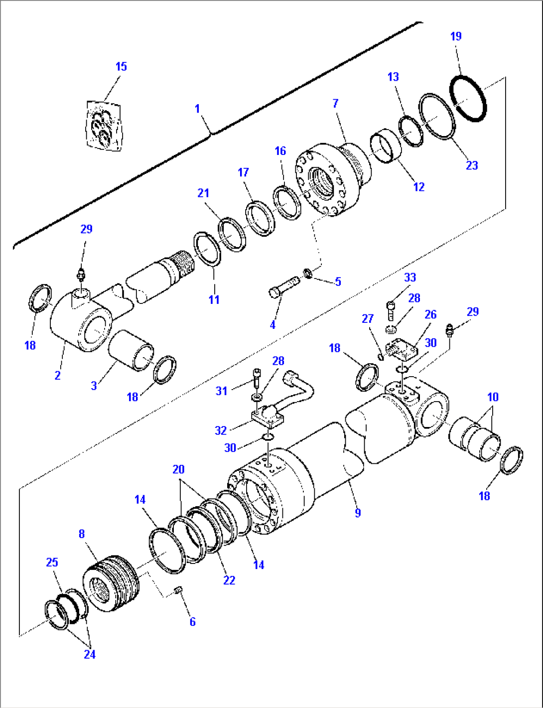 OUTRIGGER OR L.H. BLADE CYLINDER