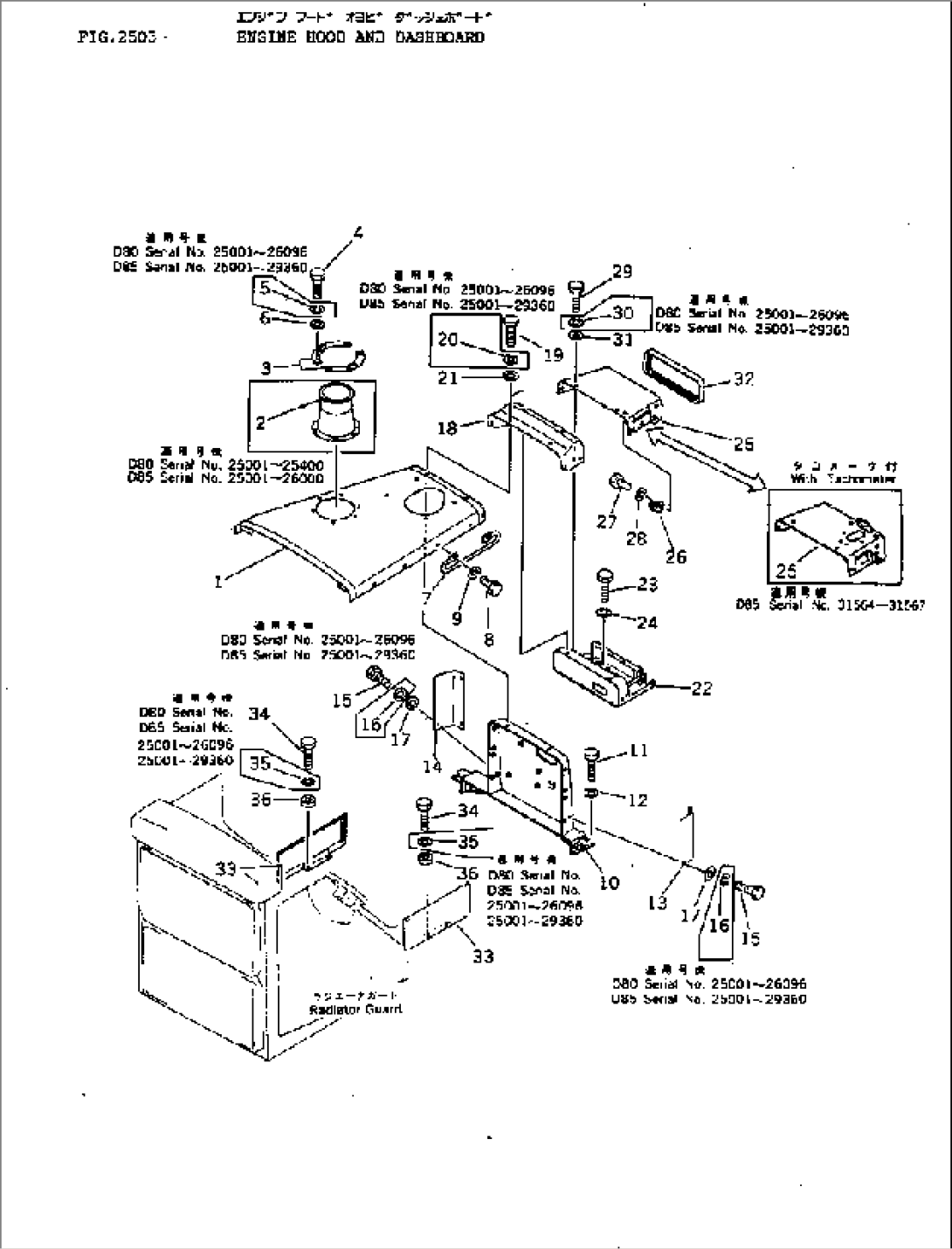 ENGINE HOOD AND DASHBOARD