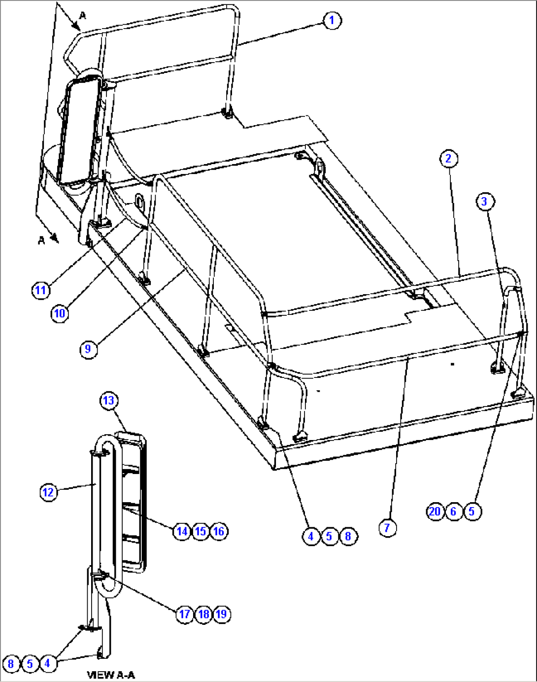 L.H. DECK HANDRAILS & MIRROR