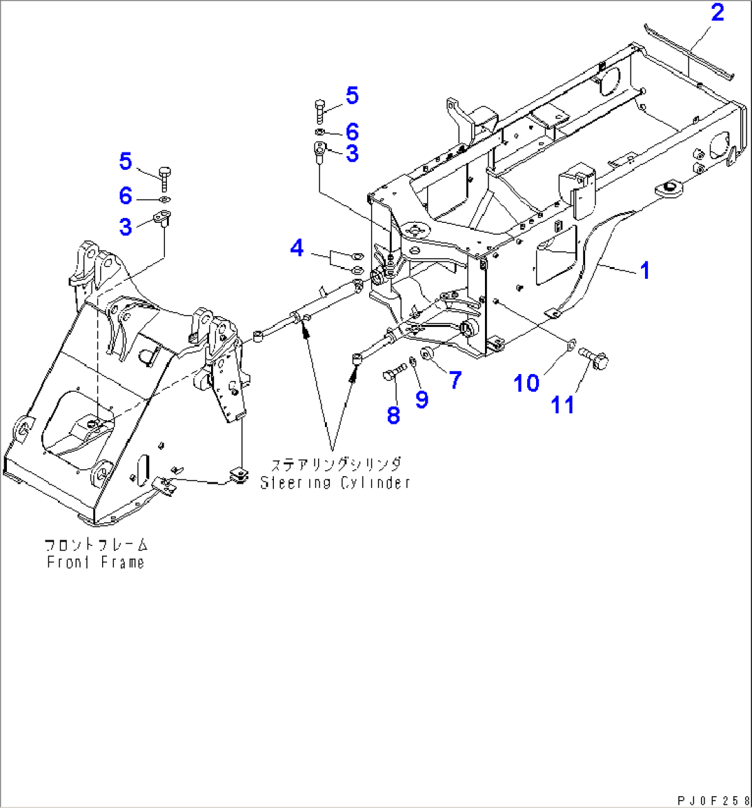 REAR FRAME (INDUSTRIAL WASTE DISPOSAL SPEC.)