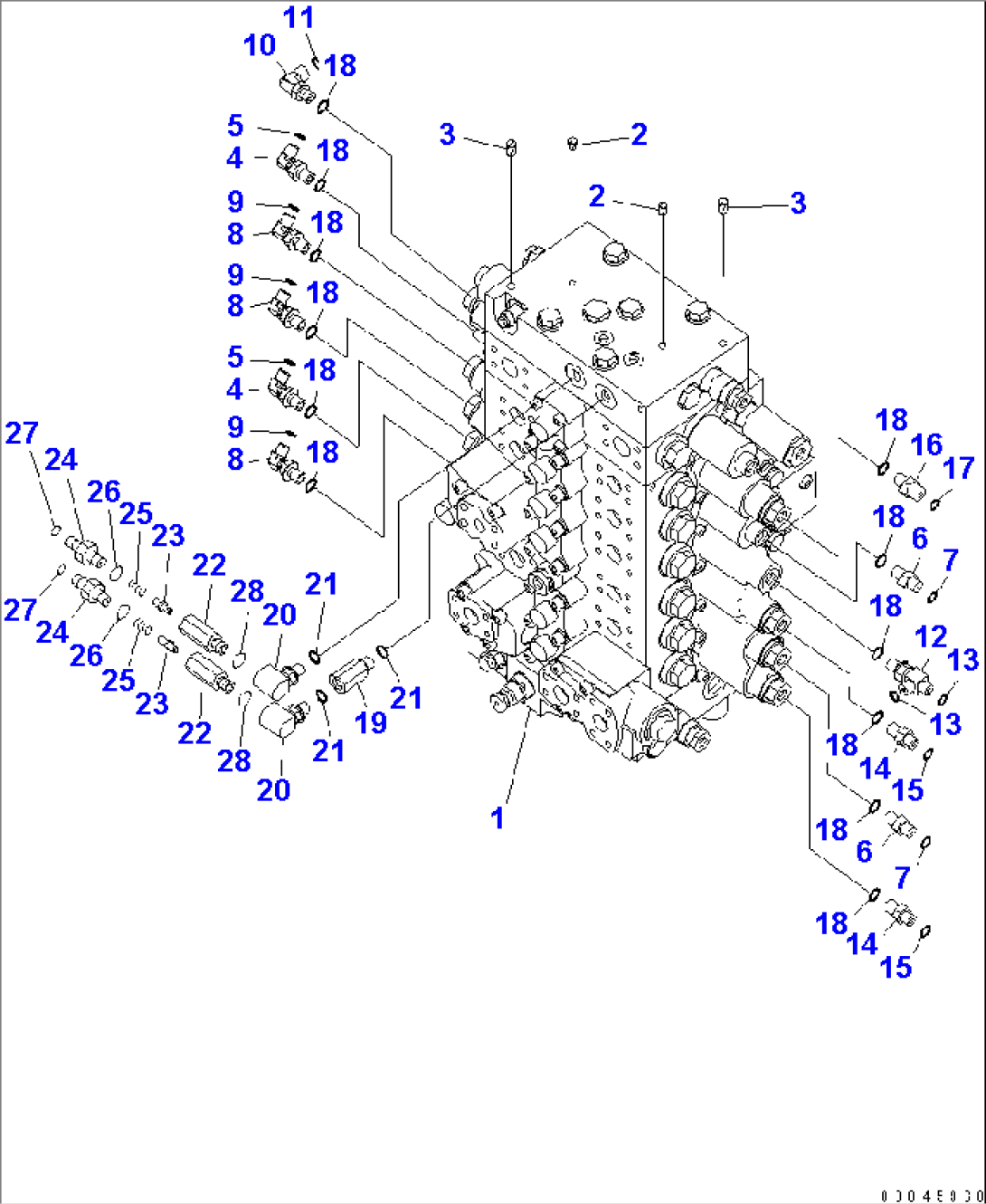 MAIN CONTROL VALVE (FOR 1-ACTUATOR) (CONNECTING PARTS) (1/2)(#80001-)