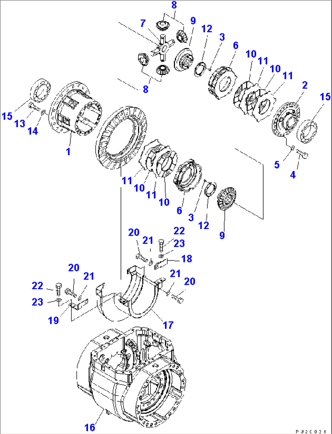 FRONT AXLE (DIFFERENTIAL¤ 2/2) (WITH LIMITED SLIP DIFF.)